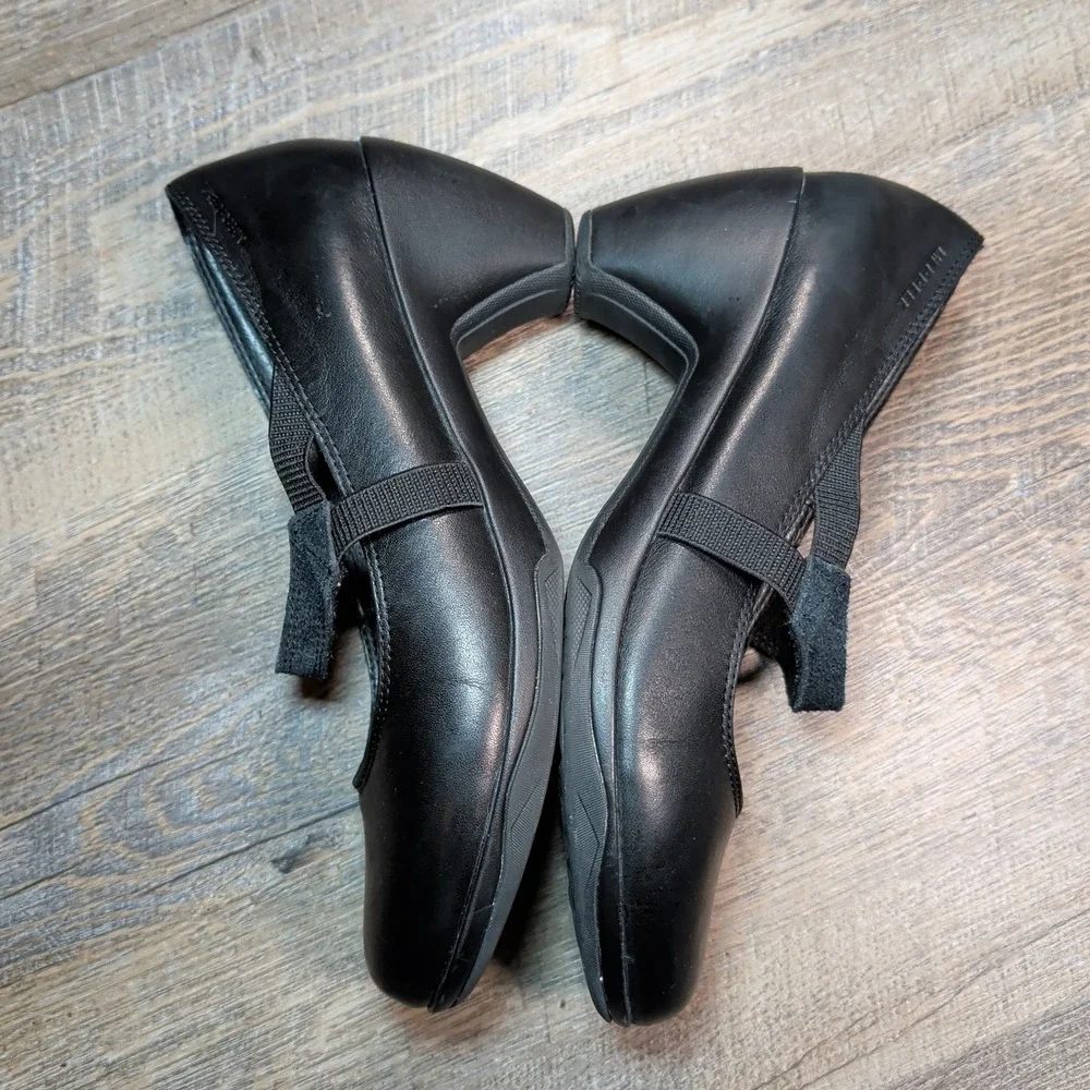 Merrell Evera Draft Black Leather Mary Jane Heel Comfort Shoes Women's Size 11